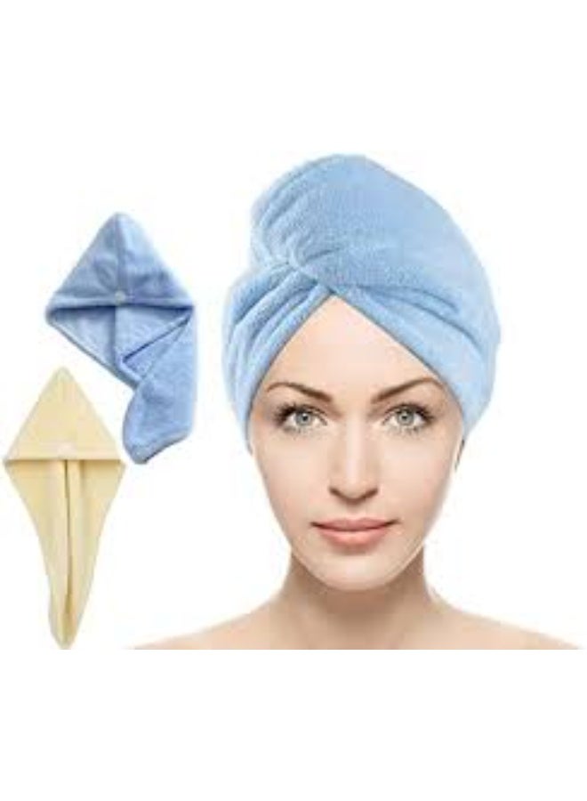 Women Hair Drying Towel Absorbent Twist Hair Turban Drying Cap Hair Wrap Coral Fleece Plain Knitted 1PC may vary color - Image 1