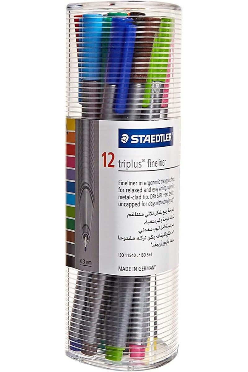 STAEDTLER Triplus Fineliner, 12 Pack (Tub) - Image 1