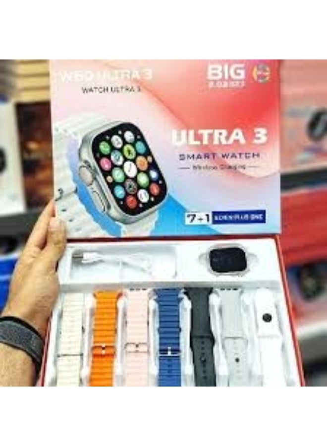 ساعة ذكية ألترا 3، ساعة ذكية 7 في 1 بألوان سوار متعددة - Image 3