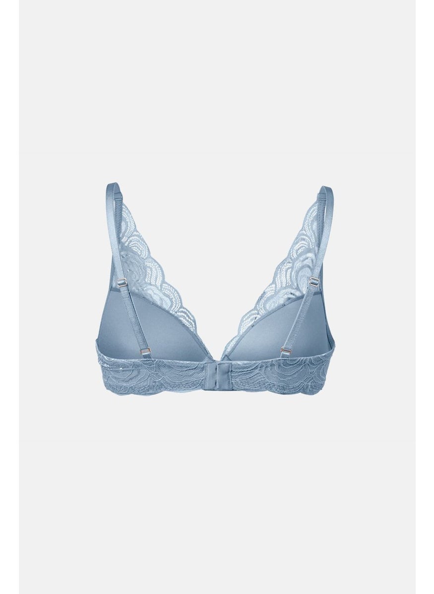 Tchibo Women Padded Underwired Lace Bra, Sky Blue  - Image 2