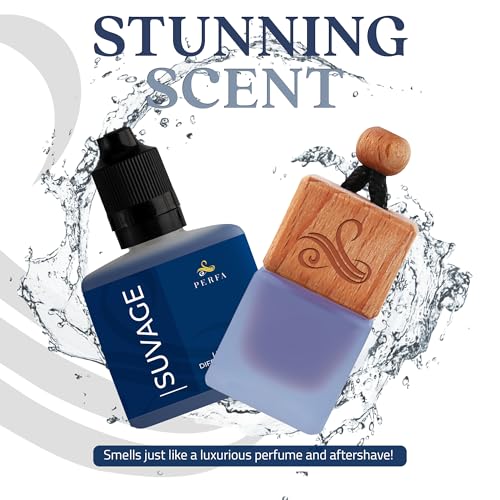 Perfa Suvage Gift Set with Refill Bottle | Automotive Air Fresheners with Sauvage Fragrance | Strong Car Perfume | Odour Eliminating Car Air Fresheners by Perfa - Image 5
