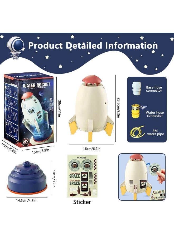 SHENG13 Kids Rocket Sprinkler Outdoor Toys, 360° Rotating Water Spray Toys, Summer Water Mist Splash Fun Toys, Garden Outdoor Swimming Pool Bathroom Play Water Toys, Great Gift for Boys and Girls - Image 5