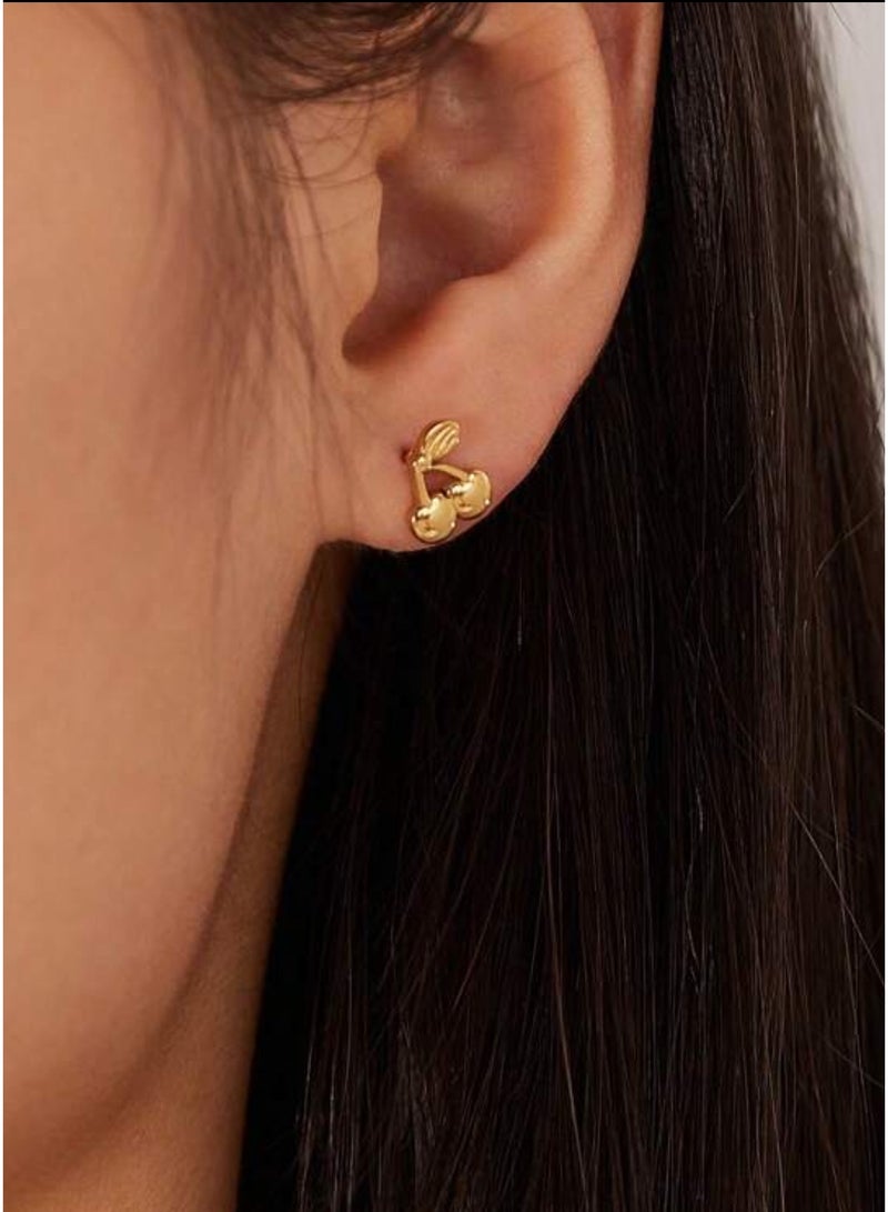 Dangle Charms Elegant Stainless Steel Gold Plated Earrings For Women Small Size - Image 1