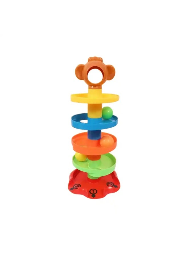 Toyshine 5-Layer Plastic Stack & Roll Swirling Tower Toy for Babies and Toddlers | Multicolour Fun - Image 1