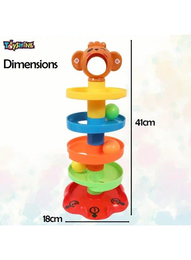 Toyshine 5-Layer Plastic Stack & Roll Swirling Tower Toy for Babies and Toddlers | Multicolour Fun - Image 3