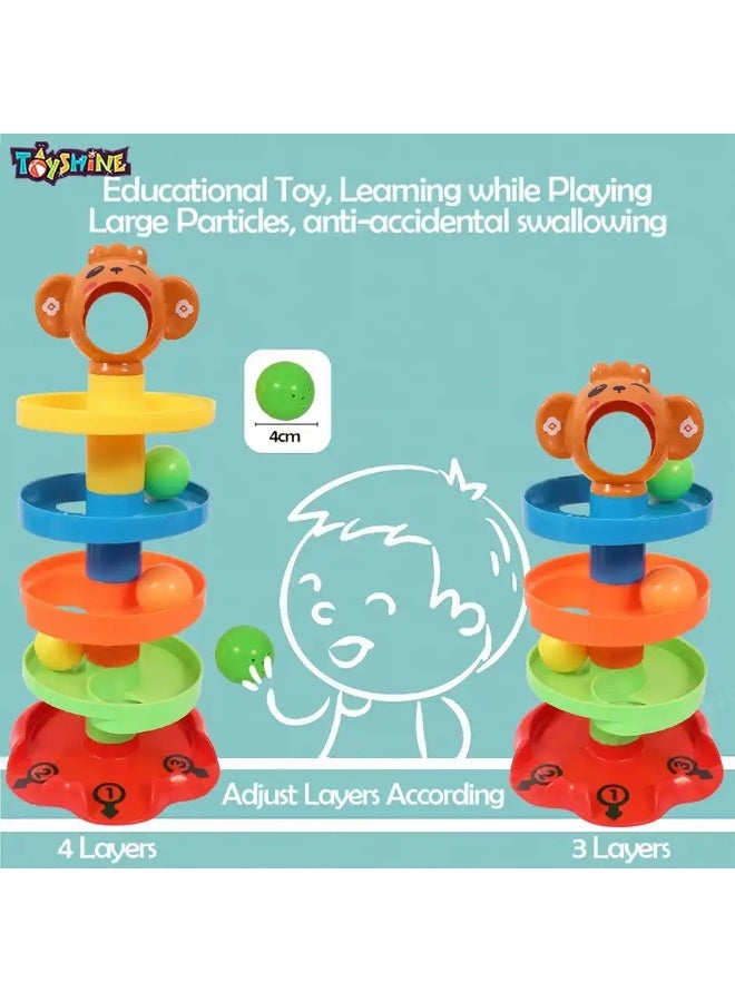 Toyshine 5-Layer Plastic Stack & Roll Swirling Tower Toy for Babies and Toddlers | Multicolour Fun - Image 5