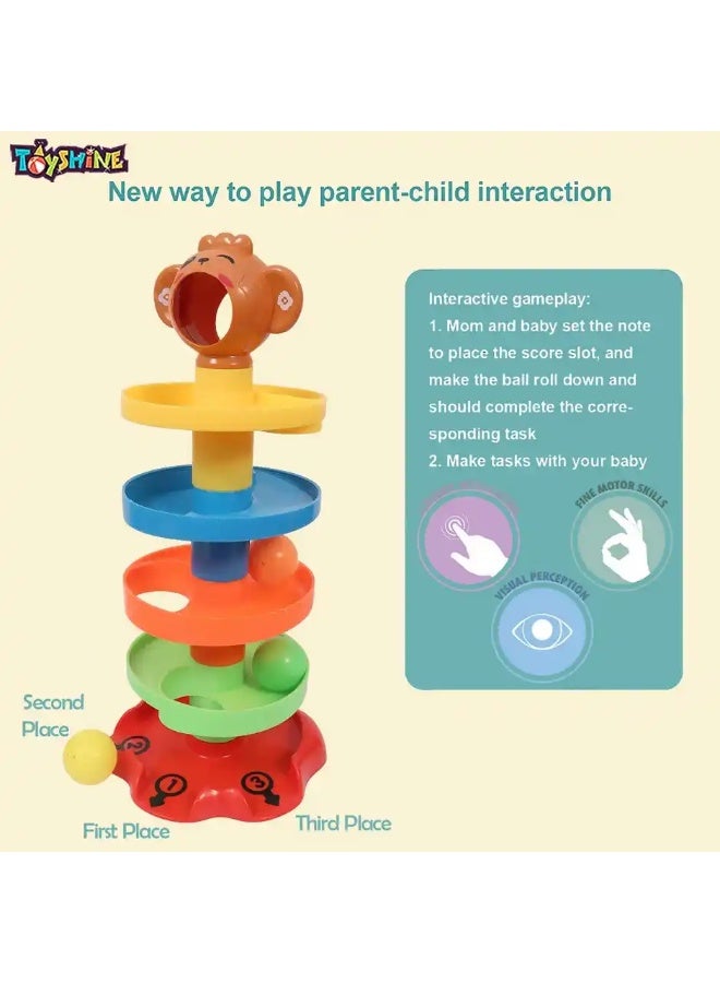 Toyshine 5-Layer Plastic Stack & Roll Swirling Tower Toy for Babies and Toddlers | Multicolour Fun - Image 4