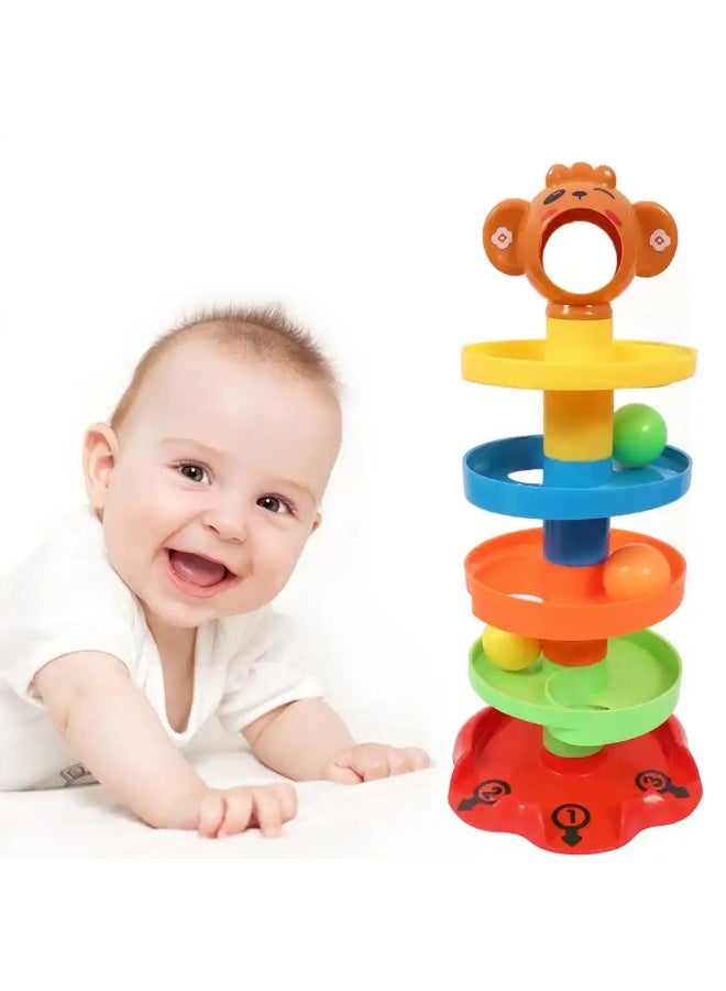Toyshine 5-Layer Plastic Stack & Roll Swirling Tower Toy for Babies and Toddlers | Multicolour Fun - Image 2