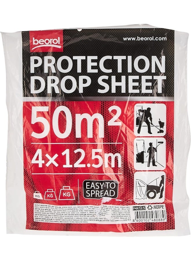 Beorol Painter Plastic Drop Cloths Sheet, Waterproof Anti-Dust Furniture Cover, Disposable Tarp For Painting For Couch (4X12.5M - F4X12)  - Image 1