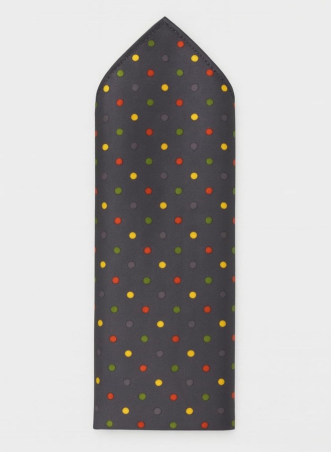 LEONARDI Mens Printed Hax Pocket Square | Satin | Microfiber |10 x 10 inches | tweed fabric | Superior finishing| Packaging - folder | Colour - Multi Navy - Image 3