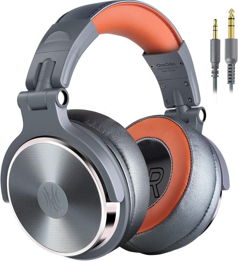 OneOdio Hi-Res Over Ear Headphones for Studio Monitoring and Mixing, Sound Isolation, Protein Leather Earcups, 50mm Driver Unit, Wired Headphones for AMP Guitar Keyboard (Pro-50 Metallic Blue) - Image 1