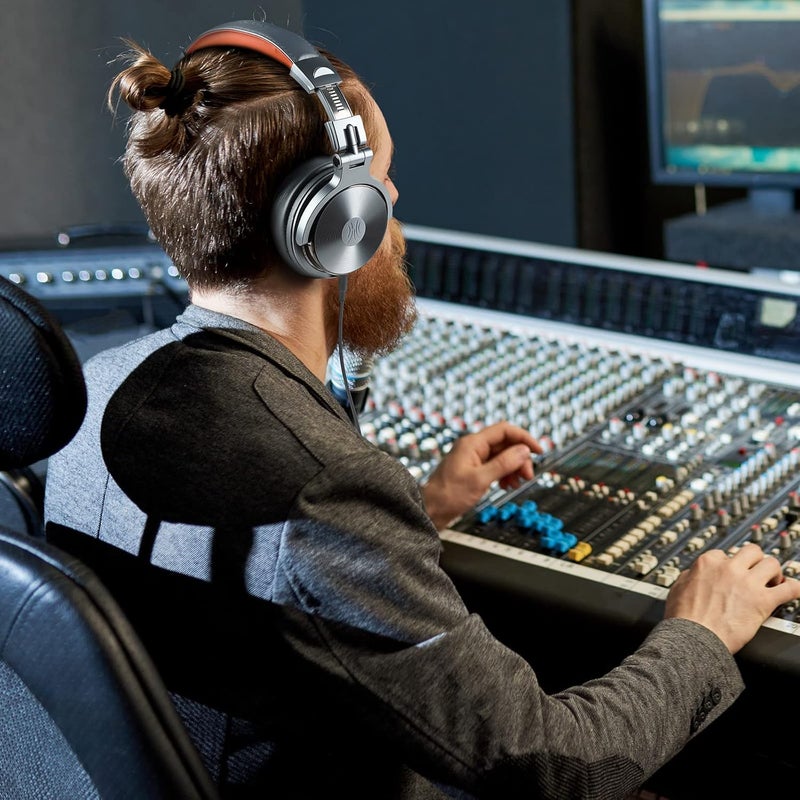 OneOdio Hi-Res Over Ear Headphones for Studio Monitoring and Mixing, Sound Isolation, Protein Leather Earcups, 50mm Driver Unit, Wired Headphones for AMP Guitar Keyboard (Pro-50 Metallic Blue) - Image 3