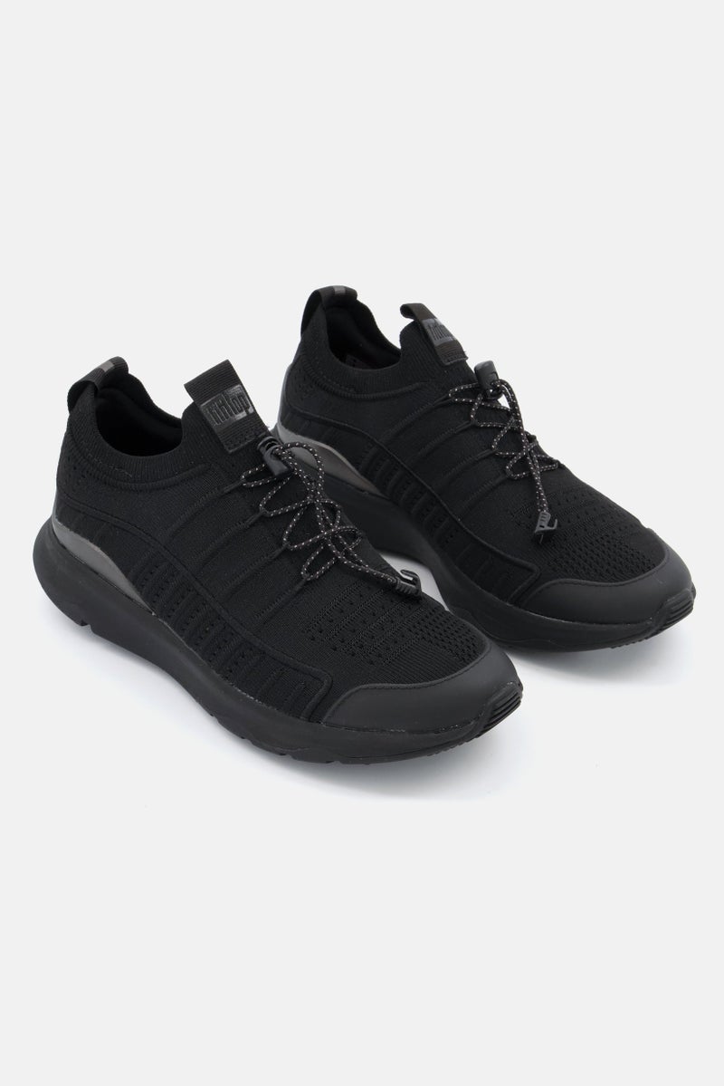 FitFlop Women Vitamin FF Metal Pop Knit Lace up Sport Shoes,Black - Image 1
