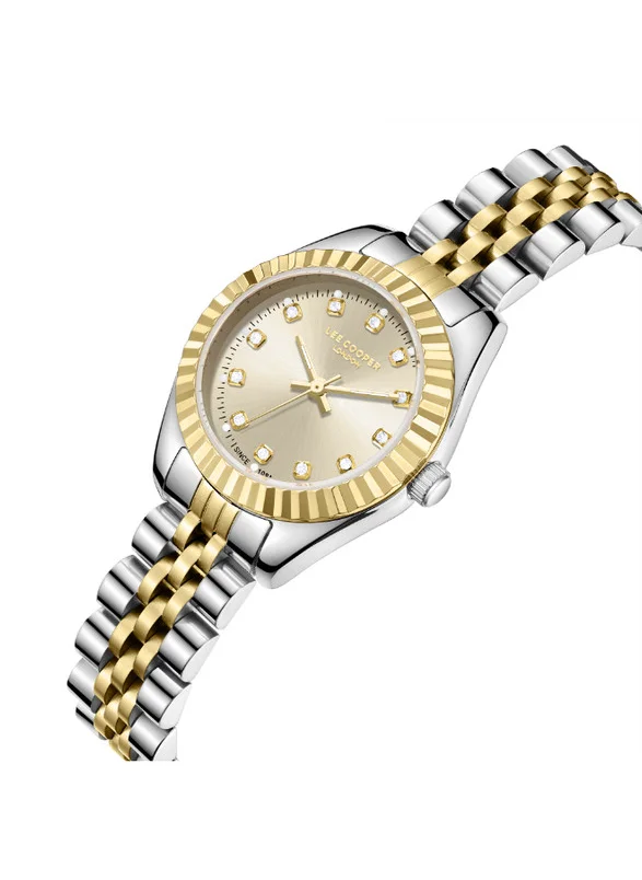 لي كوبر Lee Cooper LC07956.210 Women Analog Display Watch & Metal Strap Two Tone