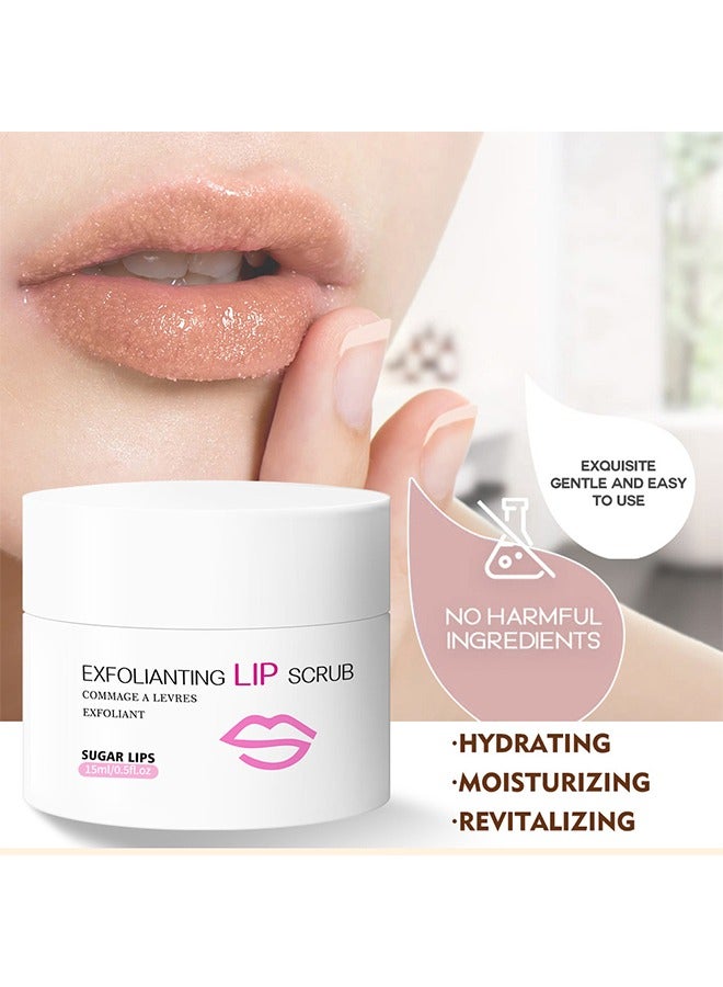 Exfoliating Lip Scrub，Exfoliant for Dry Dark Lips to Lighten Lip ，Exfoliant Peel Scrub for Lightening and Brightening dark Lips for Men Women，Sugar Repair Restoration Smooth Lip 15ml - Image 2