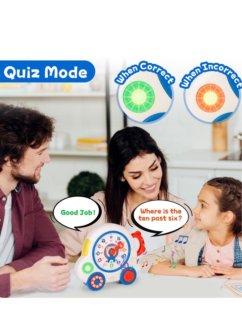 Excefore - Early Learning Musical Toys Teaching Clock Toy for Kids, Time Number Puzzle Learning Toy Teaching Clocks, Suitable for 1 2 3 Year Old Boys Girls - Image 1