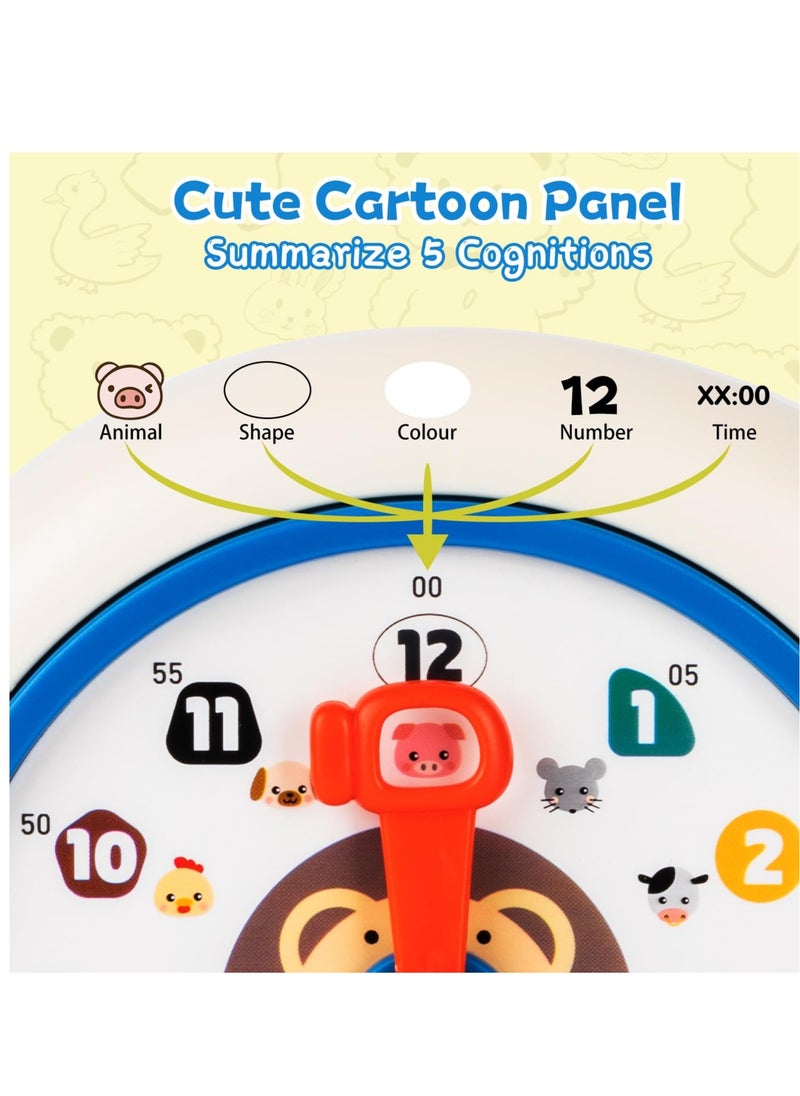 Excefore - Early Learning Musical Toys Teaching Clock Toy for Kids, Time Number Puzzle Learning Toy Teaching Clocks, Suitable for 1 2 3 Year Old Boys Girls - Image 1