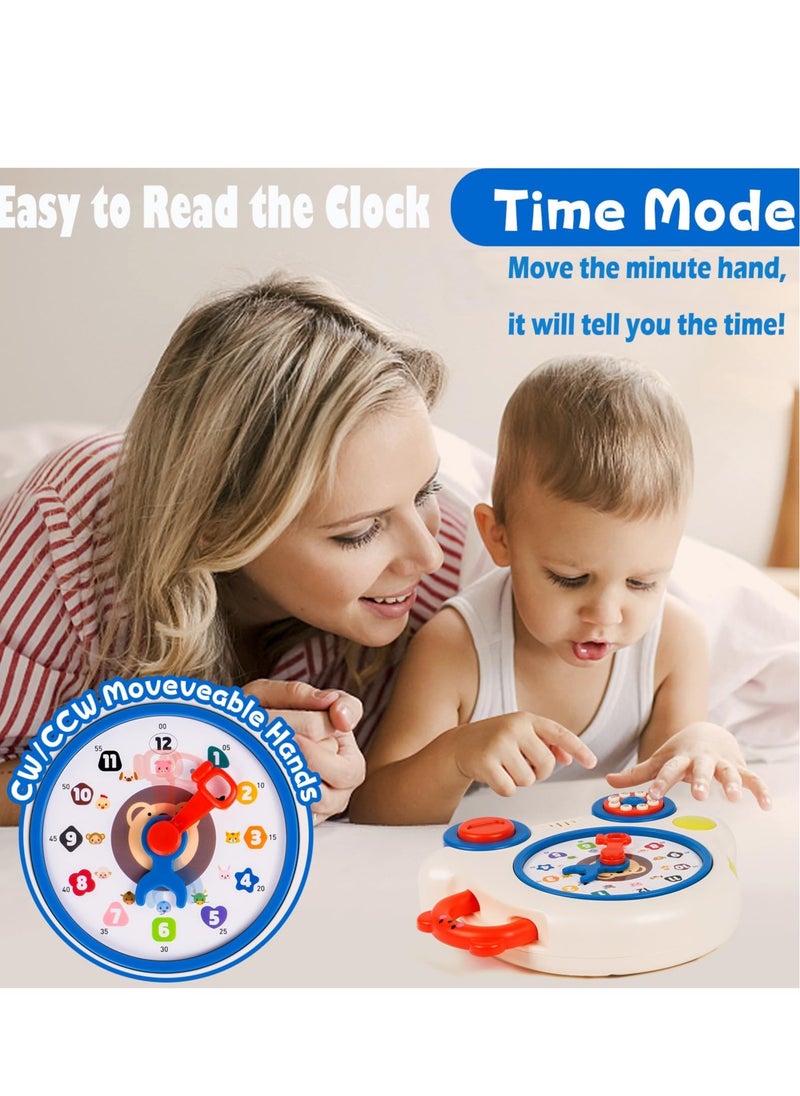 Excefore - Early Learning Musical Toys Teaching Clock Toy for Kids, Time Number Puzzle Learning Toy Teaching Clocks, Suitable for 1 2 3 Year Old Boys Girls - Image 1