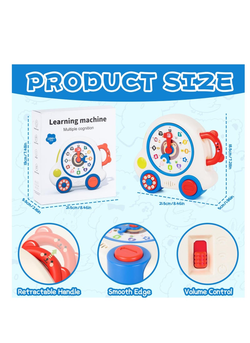 Excefore - Early Learning Musical Toys Teaching Clock Toy for Kids, Time Number Puzzle Learning Toy Teaching Clocks, Suitable for 1 2 3 Year Old Boys Girls - Image 1