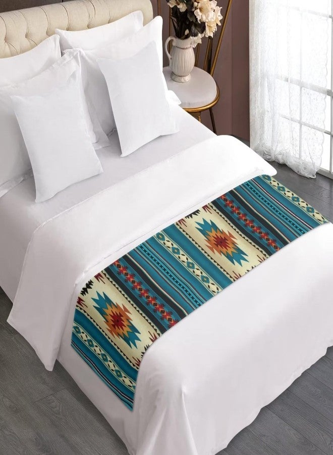 ZFRXIGN Western Aztec King Bed Runner Southwest Bedding Scarves for Bedroom, Wedding, Hotel Guesthouse Table Cloth Table Runner Native American Style Indoor Home Decor - Image 1