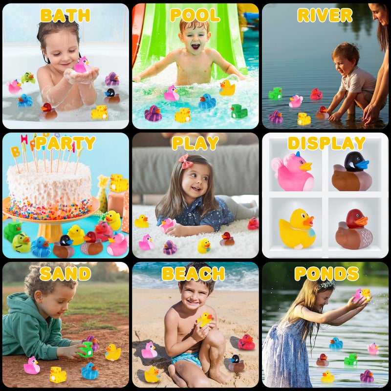 ArtCreativity Jeep Ducks - 12 Rubber Ducks for Jeep Ducking, Fun Rubber Duckies in Bulk for Jeeps, Bathtub Toys, Carnival Prizes & Birthday Party Favors for Kids, 12 Unique Designs - Image 4