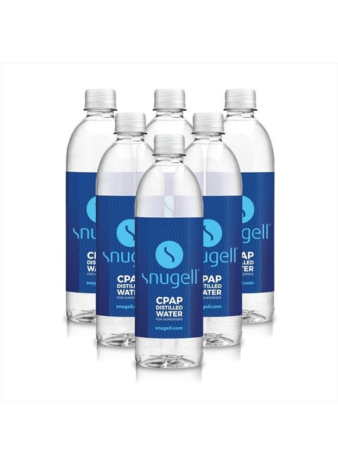 Distilled Water for CPAP Machines | 20oz Bottles 6-Pack | for ResMed and Respironics Machines |Travel Friendly | Clean | Multi-Use | Made in USA