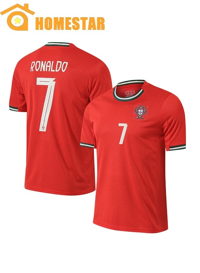 HOMESTAR Ronaldo No.7 Football T-shirt 2025/26 Set for Adults, Breathable Sports T-Shirt for Training, Match, Fan Wear - Image 1