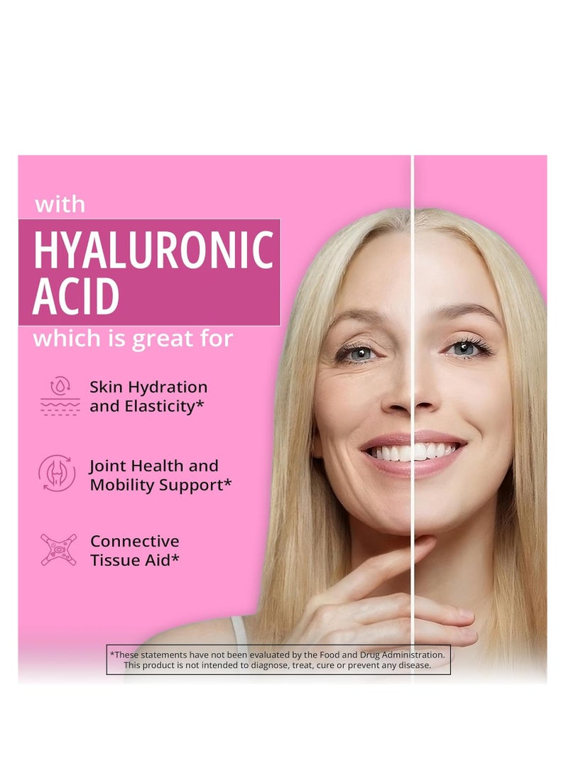 HAPPY HEALTHY HIPPIE - Vegan Collagen Builder with Hyaluronic Acid Hair Skin and Nails Vitamins 60 Ct 30 Servings - Image 1