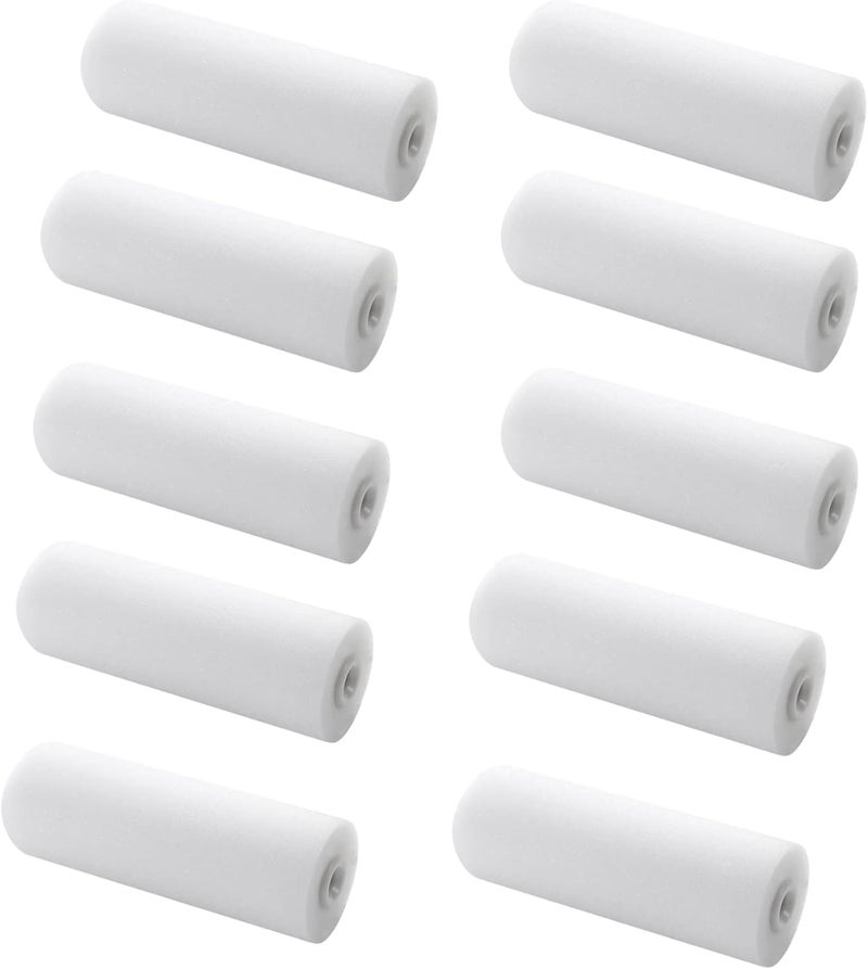 NANJA 4 inch Paint Roller Covers,Foam Refill for Paint Rollers,Naps for Paint Roller Brush, Small Roller Nap with High Density Sponge Paint Roller Sleeve Replacements(10 Pieces) - Image 1