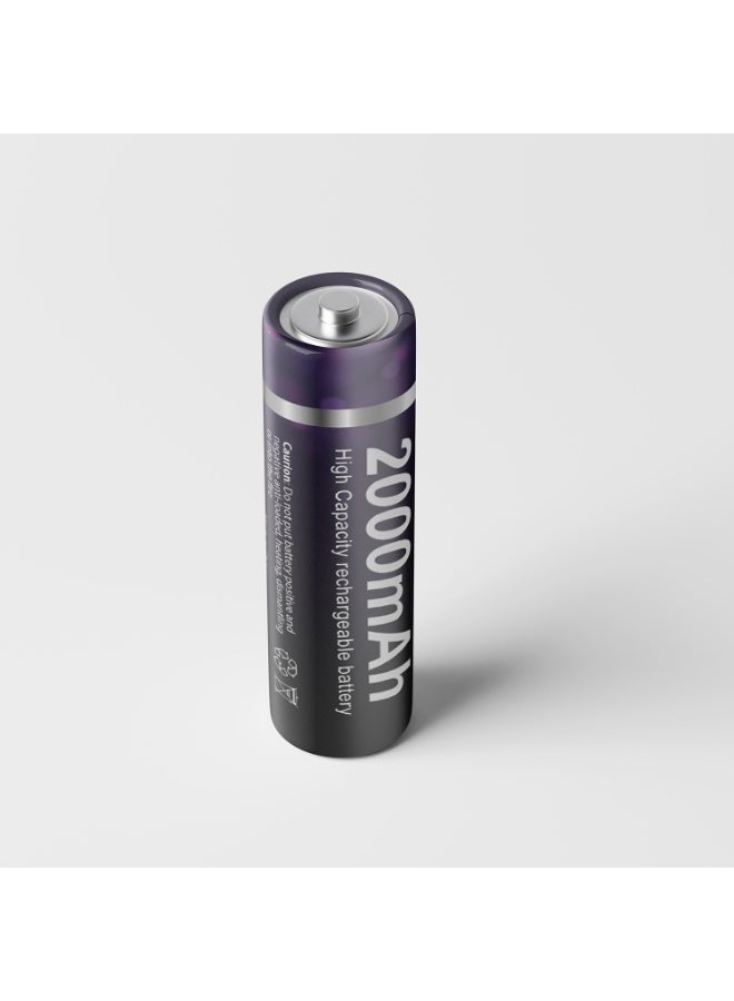 بيستون بطاريات BESTON AA قابلة لإعادة الشحن Ni-MH بسعة عالية 2000 مللي أمبير/ساعة، 1.2 فولت، جاهزة للاستخدام، عبوة من قطعتين. - Image 5