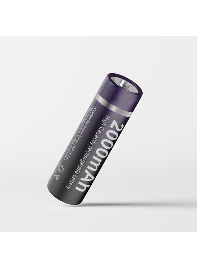 بيستون بطاريات BESTON AA قابلة لإعادة الشحن Ni-MH بسعة عالية 2000 مللي أمبير/ساعة، 1.2 فولت، جاهزة للاستخدام، عبوة من قطعتين. - Image 4