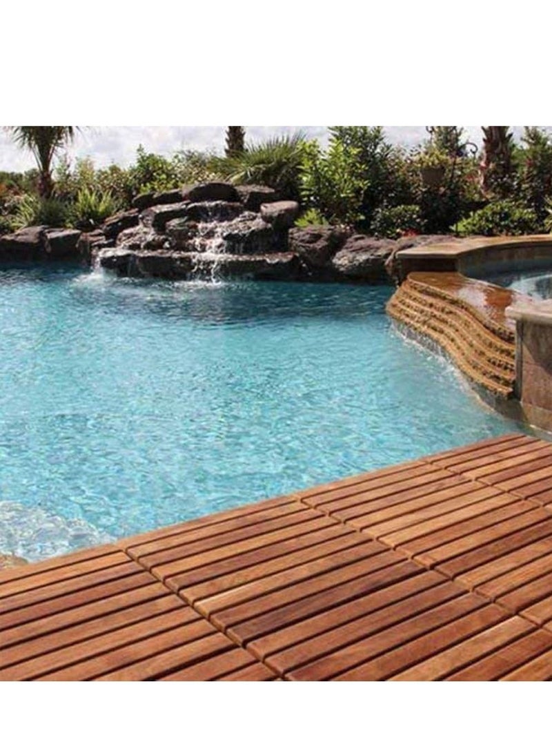 LINGWEI Wood Floor Decking and Patio Interlocking Tiles Flooring Pavers Composite Decking For Indoor and Outdoor 5pcs - Image 1