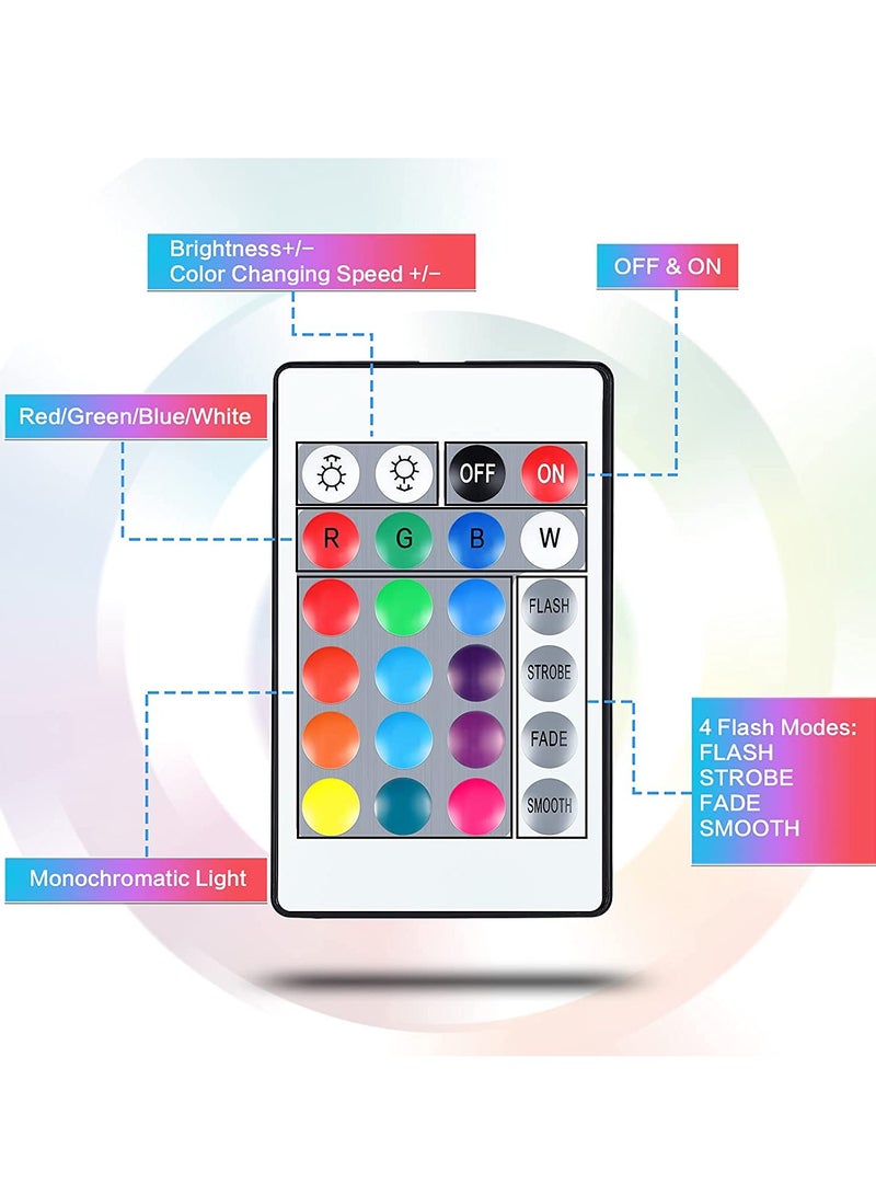 3D Night LED Light Lamp Base with 4 Pieces Clear Acrylic Sheets 4 Pieces Remote Controls and 4 Pieces Charging Cables Adjustable 16 Colors 4 Modes for Child Room Bar 4 Set (Square Style)