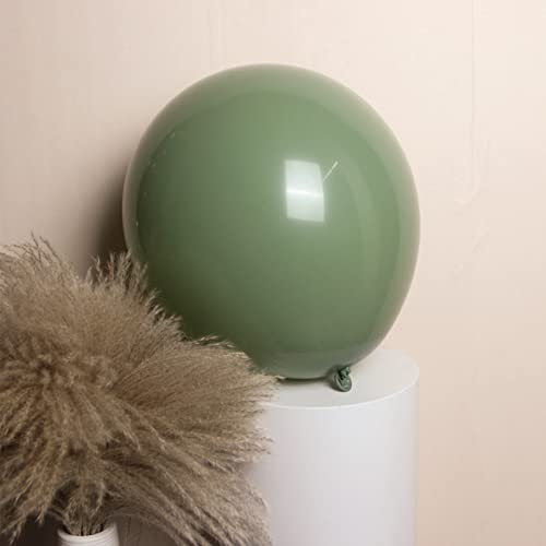 DECGOL 100pcs Sage Green Balloons 18 inch +12 inch +10 inch +5 inch Party Eucalyptus Olive Green Birthday Balloon Baby Shower Wedding Balloons - Image 2