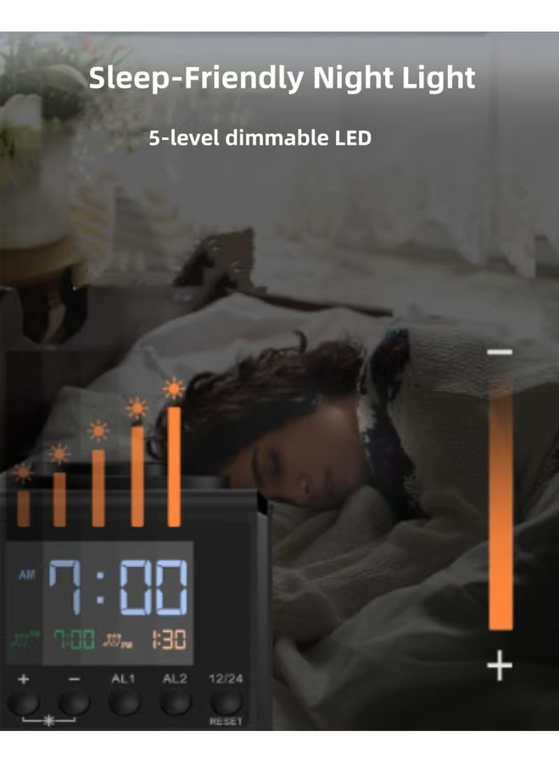 BlueFire 240W GaN Charger Station 10-in-1 – Smart Desktop Hub with 4x 140W USB-C PD3.1, 2x QC3.0 USB-A, 15W Wireless iPhone Charger, 5W Apple Watch Charger, Digital Clock & Dual Alarm, Adjustable Night Light, Universal Fast Charging for MacBook, iPad, Phones & Tablets – All-in-One Power Organizer - Image 3