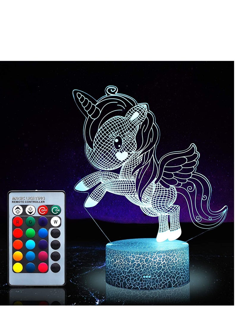 althiqahkey Unicorn Multicolor Night Light for Kids  Unicorn Toys for Girl  16 Colours Changing Night Lamp with Remote Control  - Image 1