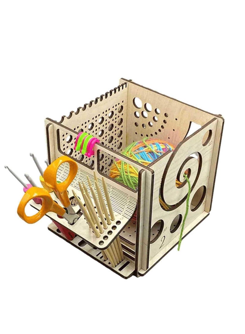 KASTWAVE All-in-one Wooden Yarn Bowl, Wooden Yarn Bowl Knitting Bowl, Knitting Bag Yarn Storage, Handmade Yarn Tool Holder, Crocheting Accessories, Knitting Bowls for Knitters Great Gift for Crochet Lovers - Image 1