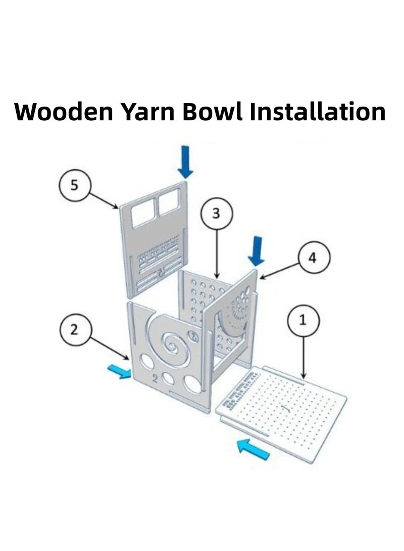 KASTWAVE All-in-one Wooden Yarn Bowl, Wooden Yarn Bowl Knitting Bowl, Knitting Bag Yarn Storage, Handmade Yarn Tool Holder, Crocheting Accessories, Knitting Bowls for Knitters Great Gift for Crochet Lovers - Image 3