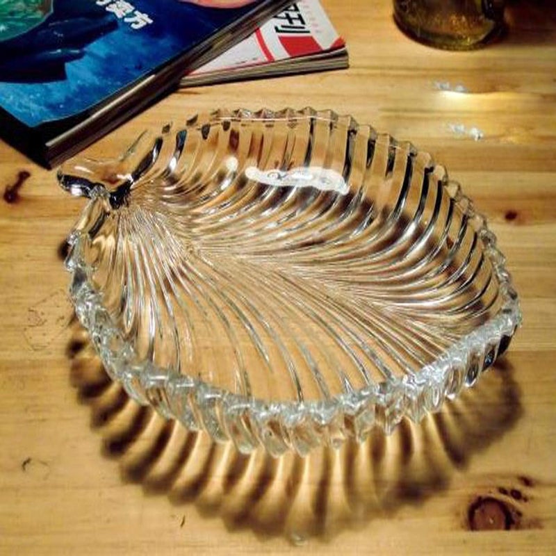 Kosh Stylish Modern Elegant Transparent Crystal Lightweight Durable Glass 20 cm Leaf Plate for Serving Dry Fruits Snacks Candy Ice Cream Sweets and Decoration Home Decor Leaf Plate 2PC - Image 5