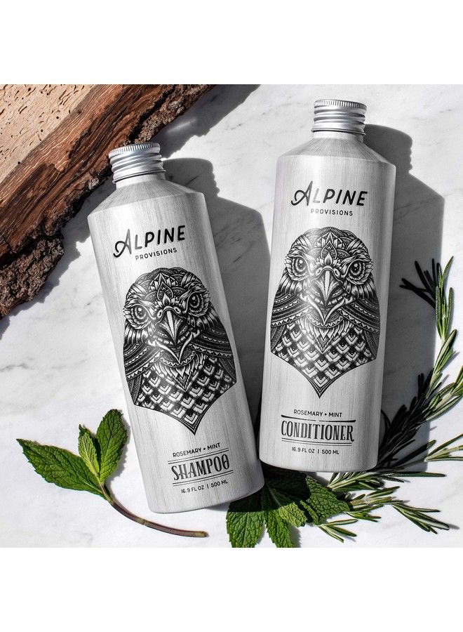 Alpine Provisions Natural Shampoo Rosemary + Mint 16.9 Fl Oz Plasticfree Aluminum Bottle. - Image 3