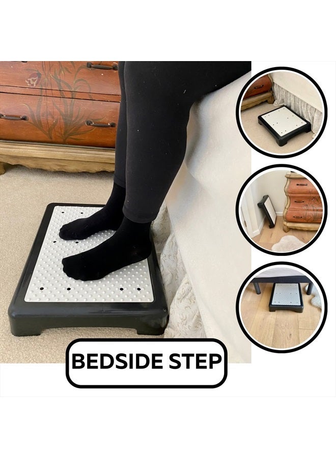 Evelots كرسي خطوات التنقل - مجموعة من 2 كرسي خطوات جانبي ثقيل - منصة خطوات محمولة غير قابلة للانزلاق للاستخدام الداخلي والخارجي لمساعدة كبار السن على الصعود إلى السلالم، السرير، السيارات، الكراسي، حوض الاستحمام - بسعة تصل إلى 425 رطل - Image 5