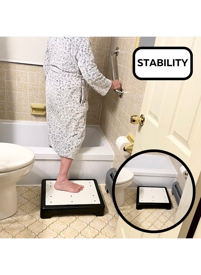 Evelots كرسي خطوات التنقل - مجموعة من 2 كرسي خطوات جانبي ثقيل - منصة خطوات محمولة غير قابلة للانزلاق للاستخدام الداخلي والخارجي لمساعدة كبار السن على الصعود إلى السلالم، السرير، السيارات، الكراسي، حوض الاستحمام - بسعة تصل إلى 425 رطل - Image 4