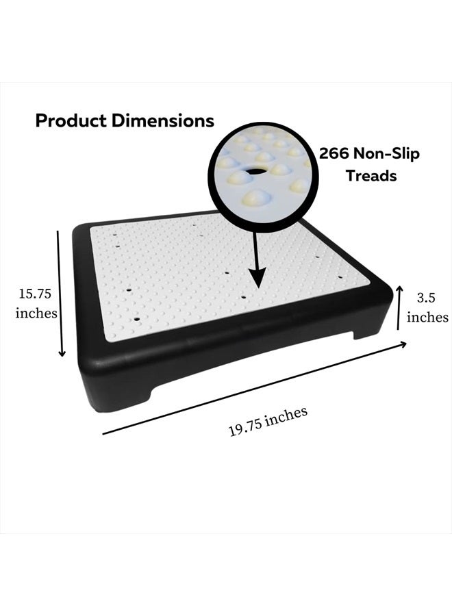 Evelots كرسي خطوات التنقل - مجموعة من 2 كرسي خطوات جانبي ثقيل - منصة خطوات محمولة غير قابلة للانزلاق للاستخدام الداخلي والخارجي لمساعدة كبار السن على الصعود إلى السلالم، السرير، السيارات، الكراسي، حوض الاستحمام - بسعة تصل إلى 425 رطل - Image 2