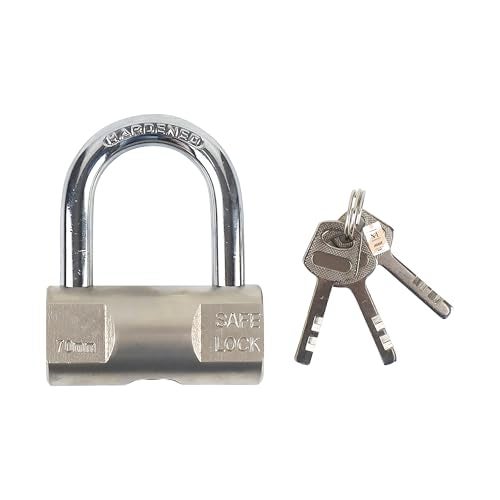 NFI essentials Heavy Duty 70 mm Padlock for Main Door Gate Lock, Locks for Tool Box, Shutters, Shops & Offices Rust Proof with Anti Drill Security Shackle Chain - Image 2