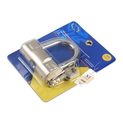 NFI essentials Heavy Duty 70 mm Padlock for Main Door Gate Lock, Locks for Tool Box, Shutters, Shops & Offices Rust Proof with Anti Drill Security Shackle Chain - Image 4