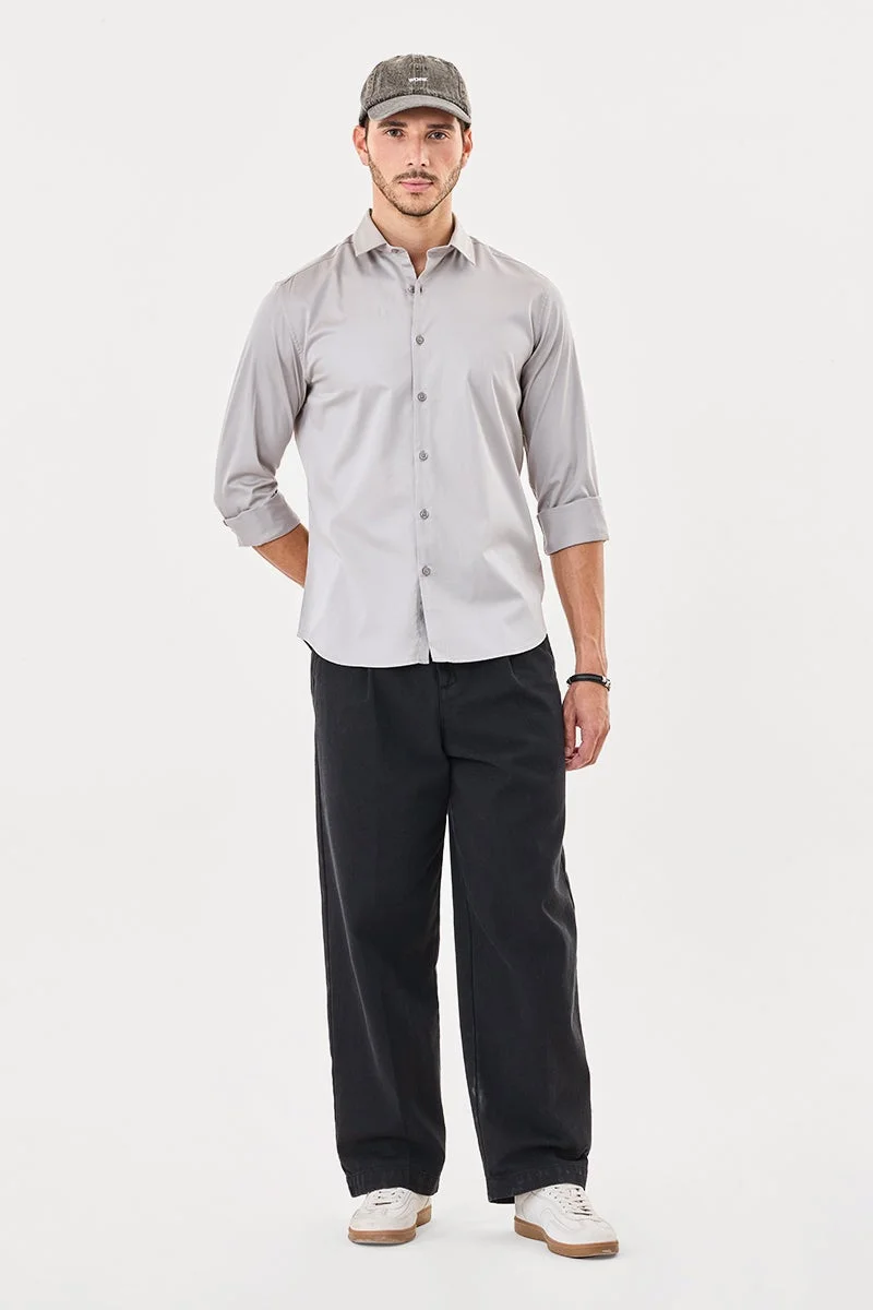 SNITCH Core Lab Satin Slim Fit Shirt