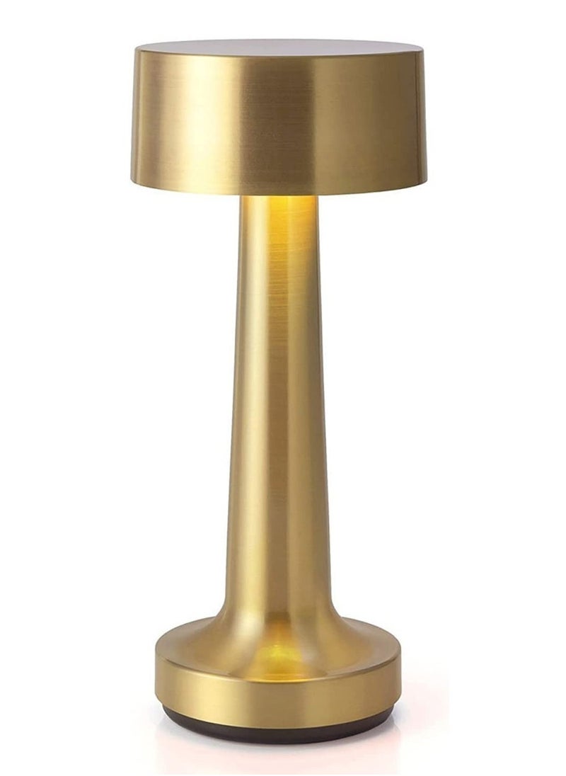 Generic Modern Rechargeable Cordless Touch Sensor LED Desk Lamp with 3-Way Dimming and USB Charging – Gold  - Image 1