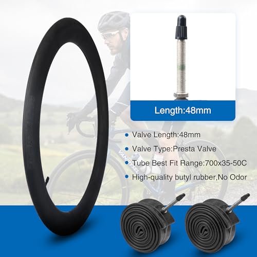 WEEROCK Two Pack 700C Road Bike Tire 700 X 42C Gravel Bicycle Tire with 2 Pack Inner Tubes 45mm Presta Valve, Black - Image 5