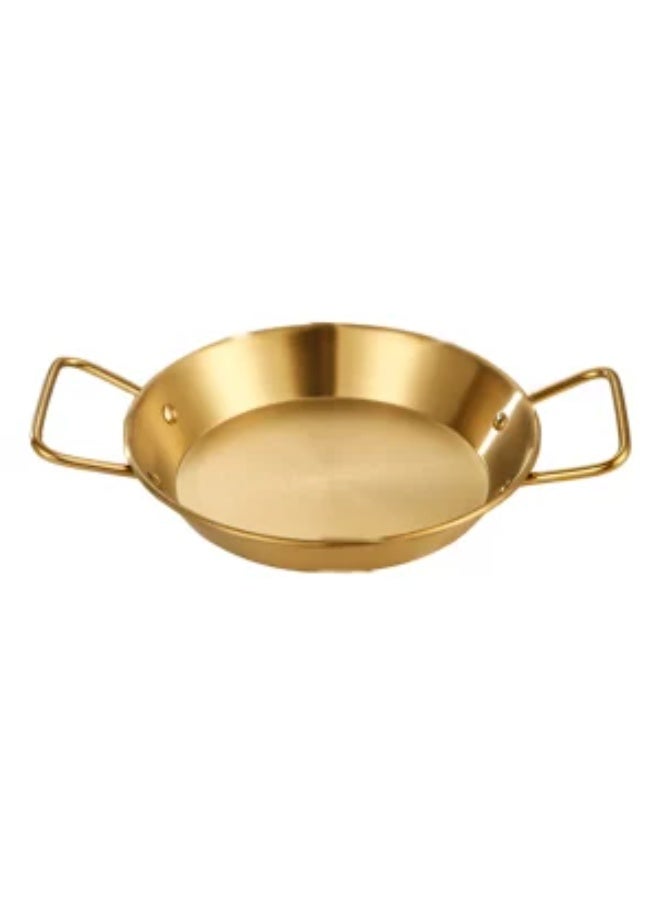 Golden stainless steel pan with two handles – 30 cm – Rust-resistant and ideal for cooking and serving - Image 1