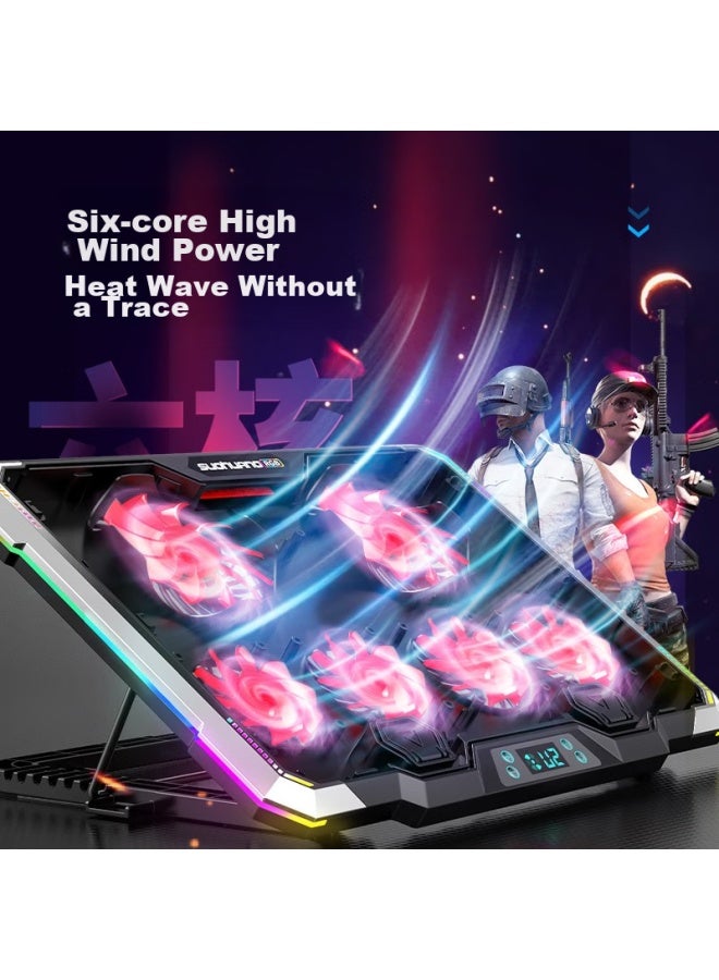 Suohuang Ssrq-073s9 Adjustable Speed Display Laptop Cooling Pad, Computer Exhaust Fan Stand, Gaming Laptop Cooling Mat, Rgb Lighting - Image 4